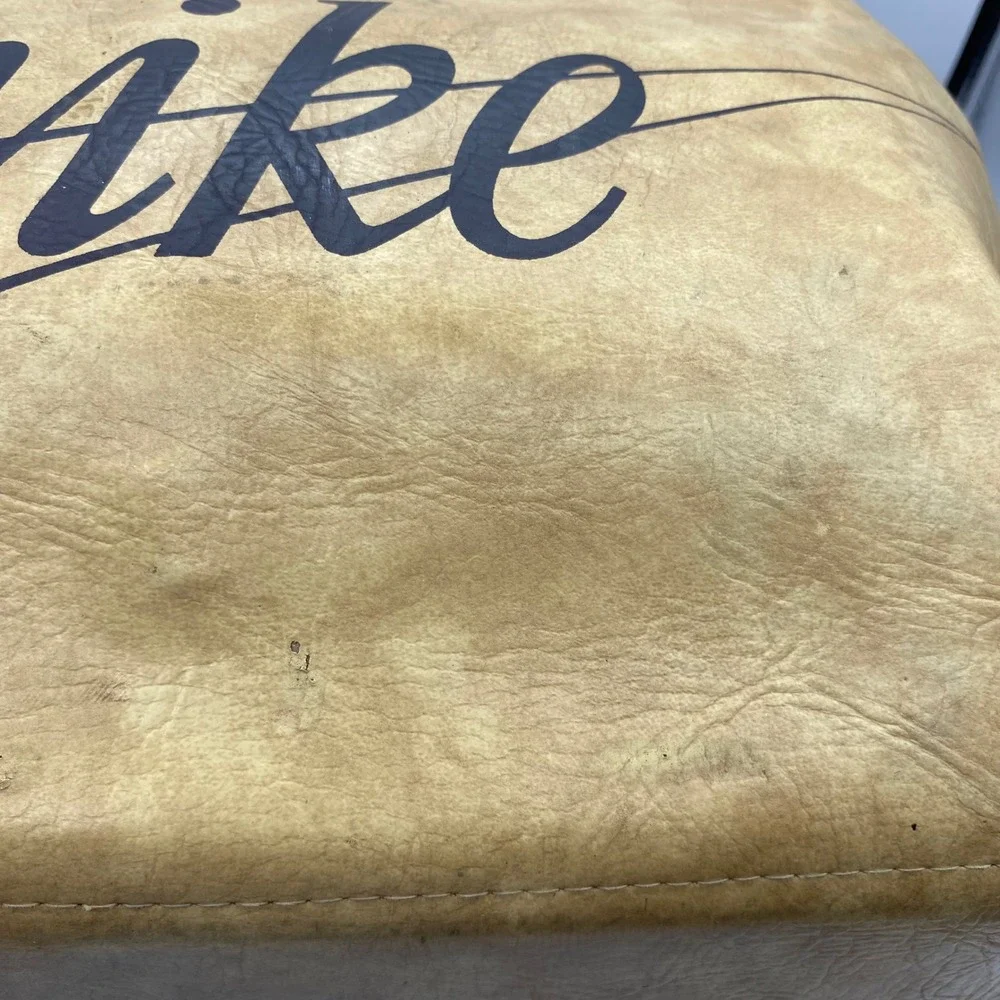 Vintage Nike Large Duffel Bag Tan Faux Leather Retro Sport Travel PDX Collect Y2